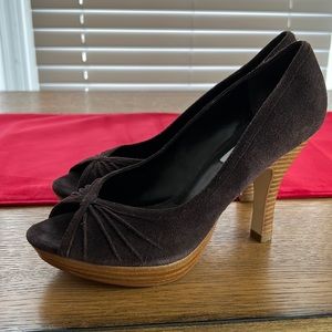 Brown suede heels by Steve Madden